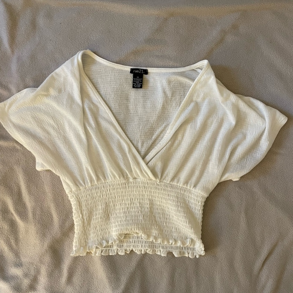 White V Neck Top